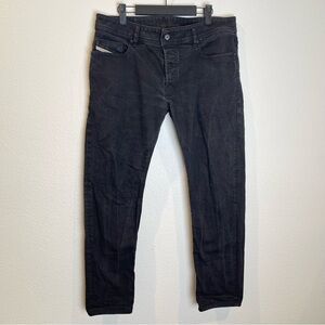 Diesel Sleenker Jeans Men’s Size 34 Slim Skinny Black Wash Denim